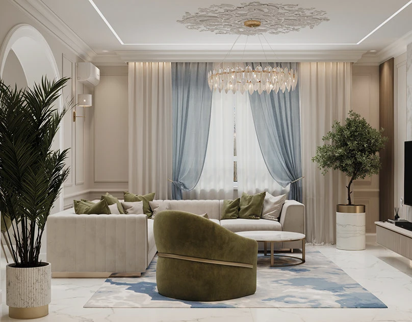 Неоклассика, квартира 120 м²